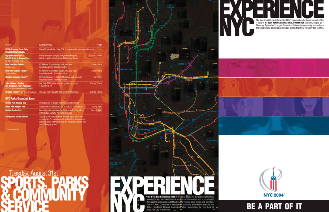 NYC Host Committe, print brochure.