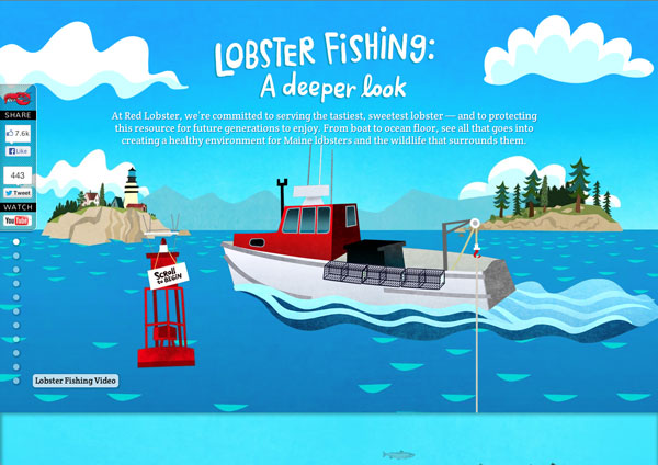 Red Lobster, scroll-animated web page.